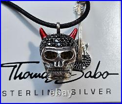 Thomas Sabo Pave Set Guitar & Pave Set Skull with Red Horns Pennants 2 pcs