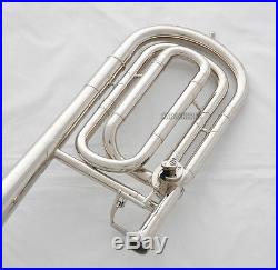 Top New Silver Nickel Bass Trombone Bb/F Keys Trigger Horn With Case Mouthpiece