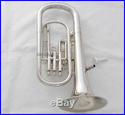 Top Quality 3 Piston Silver Nickel Baritone Horn Bb Keys Brand New With Case
