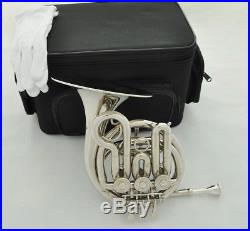 Top Silver nickel Bb key Mini French horn 6.5 bell with new case mouthpiece
