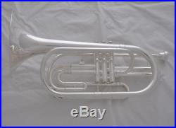 Top Silver plated Bb Marching Trombone horn with mouthpiece case