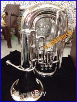 Tuba Horn Professional Made Of Pure Brass In Chrome Polish With Free Case & Mp