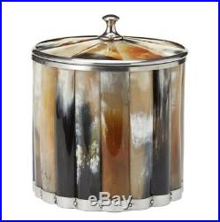 Two's Company Genuine Horn Stainless Steel Ice Bucket with Lid (Color Variation)
