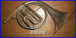 USED VINTAGE CAVALIER FRENCH HORN s/n 09173 with MOUTHPIECE & HARDSIDE CASE