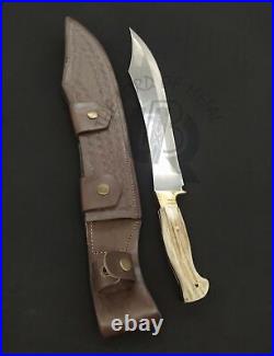 Ubr Custom Handmade D2-tool Steel Forest Hunting Machette With Stag Horn Handle