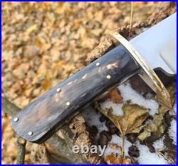Ubr Custom Handmade D2-tool Steel Hunting Bowie Knife With Buffalo Horn Handle