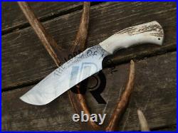 Ubr Custom Handmade D2-tool Steel Hunting Bowie With Stag Horn Handle