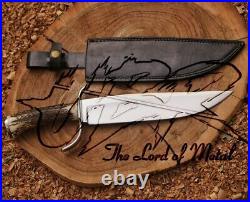 Ubr Custom Handmade D2-tool Steel Hunting / Camping Bowie Knife With Stag Horn