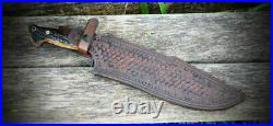 Ubr Custom Handmade High Carbon Steel Hunting Bowie Knife With Stag Horn Handle