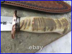 Ubr Custom Handmade High Carbon Steel Hunting Dagger Knife With Sheep Handle