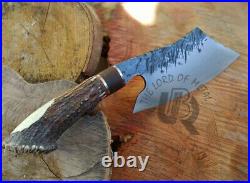 Ubr Custom Handmade High Carbon Steel Kitchen Cleaver Knife With Stag Handle