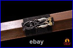 Unitary Han Sword Silver-plated Brass Fittings Lapacho with Sheath Buffalo Horn