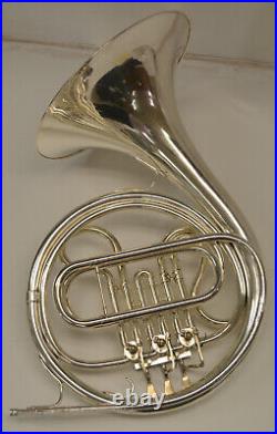 Used Cleveland 618 F Single French Horn With Case And Mouthpiece, Silver Finish