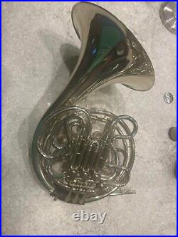 Used Conn 8D Double French Horn in Nickel-Silver with Case and Mouthpiece
