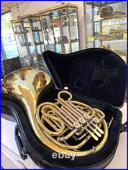 Used Holton H-378 Double French Horn in Yellow Brass with Case, Mouthpiece