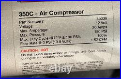 VIAIR 350C Silver Air Compressor With 2 Gallon Alum Tank 12 Volt 150 PSI Tr Horn