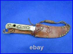 VINTAGE Puma Skinner Stag Horn German Made Hunting Knife with Leather Sheath NOS
