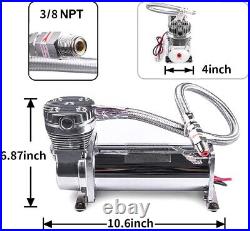 Versatile 12V Heavy Duty Air Horn Kit with Stainless Steel Hose & Accessories