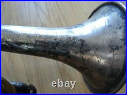 Very Fine Antique C. G. Conn Silver Cornet Horn #248193 With Mouthpiece