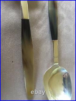 Very Large Signed Art Deco Beautiful Solid Silver Servers. With Horn Handles