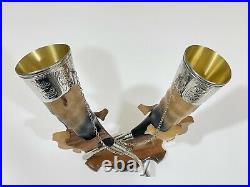 Viking Drinking Horn with Stand for Wedding, Groomsmen, Best Quality, Engraved