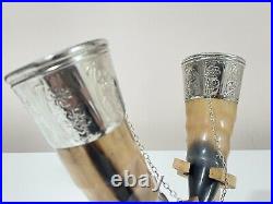 Viking Drinking Horn with Stand for Wedding, Groomsmen, Best Quality, Engraved