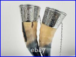 Viking Drinking Horn with Stand for Wedding, Groomsmen, Best Quality, Engraved