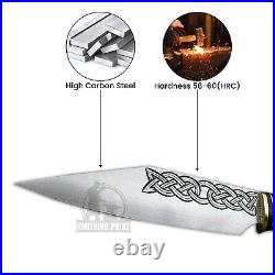 Viking Seax Knife with Stag Horn Handle Seax Knife Viking Seax Knife with Sheath