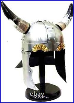 Viking with Horns Medieval King Armor Costume Helmet gift item