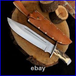 Vintage Bowie Knife High-Quality Steel Blade with Classic Handle Collectible