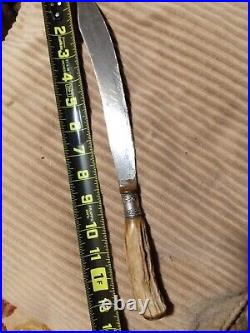 Vintage Custom Handmade Dagger Style Knife Antler / Horn Handle
