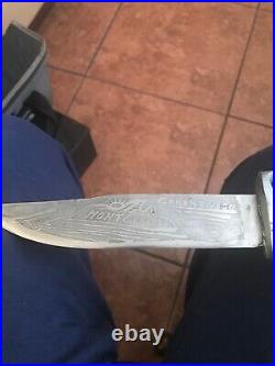 Vintage D-Handled Mexican GARANTIZADO Knife Echted Sheath And NICE Blade 13 20S