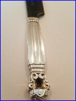 Vintage Georg Jensen Acorn Sterling Butter/Caviar Knife with Horn Blade. 5 3/4
