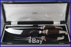 Vintage George Butler Carving Set With Stag Horn Handles (boxed & never used)
