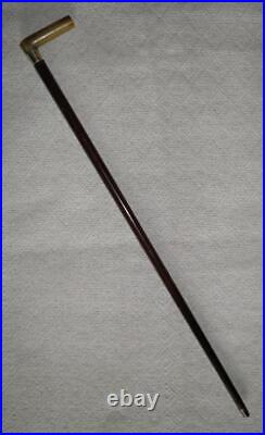 Vintage Hallmarked 1938 Silver Snakewood Walking Stick / Cane Bovine Horn Handle