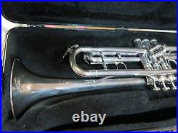 Vintage King 601 Trumpet 948843 horn rare silver with case Nice