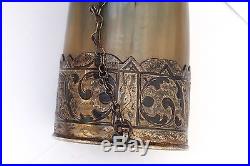Vintage Russian 875 Silver with Niel Horn Drinking Hunting Soviet Trinkhorn Wine