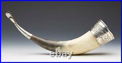 Vintage Russian Silver Mounted Horn 20th C