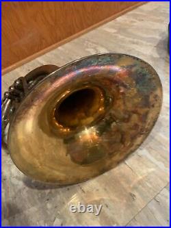 Vintage Silver Martin Hand Craft French Horn With Original Case