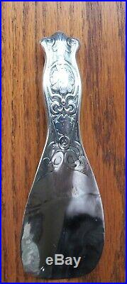 Vintage Sterling Shoe Horn 2088 Very Fancy with Flowers 6.5 Inches Long x 2 Inch