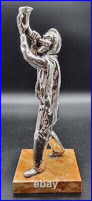 Vintage Sterling Silver 925 Hallmarked Zu Statue Hunter Playing With A Horn