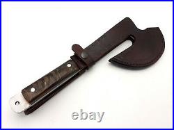 Vintage Stunning Handmade D2 Tool Art Rare Hunting Axe With Tomahawk Ram Horn
