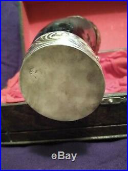 Vintage Yerba Horn Capped in Sterling Silver with Silver Bombilla /Custom Case