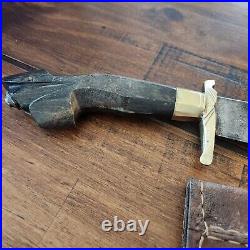 WWII Era Philippines BOLO Hand Forged Steel 16 blade Bowie Knife with sheath