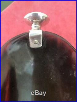 Water buffalo horn caviar dish with sterling silver mold