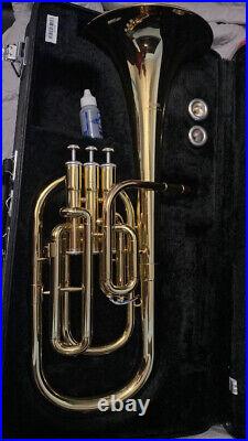 YAMAHA Alto Horn YAH-203 Gold-Plated Brand with Hard Case and 1 Mouthpiece