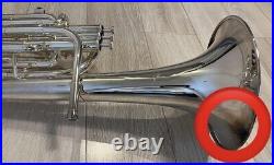 YAMAHA YAH-203S silver Alto Horn Eb with hard case, 2mouthpieces, manual