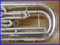 YAMAHA YAH-601ST Alto Horn Silver With Case/Mouthpiece From Japan AS-IS