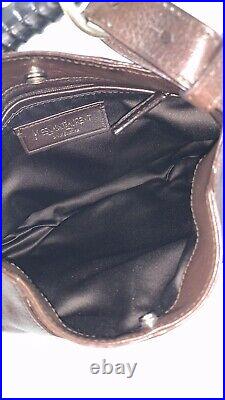 YSL Yves Saint Laurent Chevre Mala with Horn Brown Leather Satchel Bag