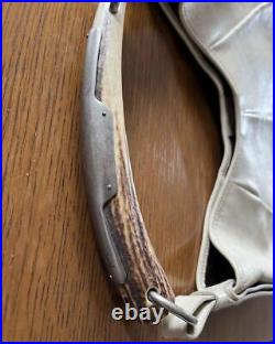 YVES SAINT LAURENT Rive Gauche Mombasa Hobo Bag Ivory Horn Handle with Dust bag